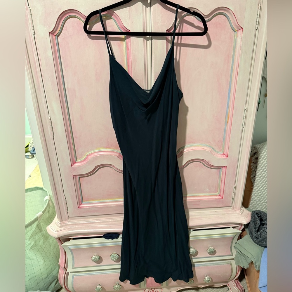Cowlneck Emerald Green Slip Dress